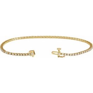 14K Yellow Gold 1 CTW Lab-Grown Diamond Line 7 1/4" Bracelet