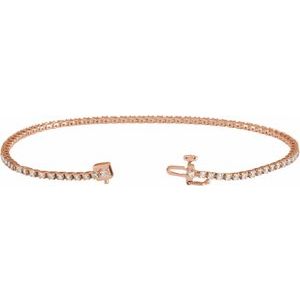 14K Rose Gold 1 CTW Natural Diamond Line 7 1/4" Bracelet