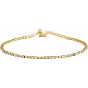 14K Yellow 1 CTW Lab-Grown Diamond Line 7 1/4" Bracelet