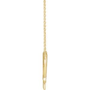 14K Yellow Gold Cross & Open Heart 18" Necklace