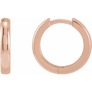 14K Rose Gold 15 mm Hinged Hoop Earrings