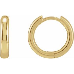 14K Yellow Gold 15 mm Hinged Hoop Earring
