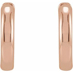 14K Rose Gold Hinged 15 mm Hoop Earrings