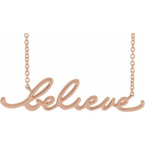 14K Rose Gold Believe 16" Necklace