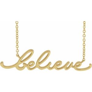 14K Yellow Gold Believe 16" Necklace