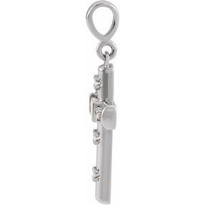 14K White Gold 1/8 CTW Natural Diamond Cross Pendant