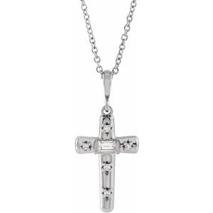 14K Yellow Gold 1/8 CTW Natural Diamond Cross Pendant
