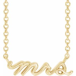 14K Yellow Gold Mrs 16" Necklace
