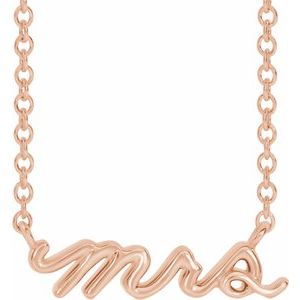 14K Rose Gold Mrs 18" Necklace