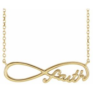14K Yellow Gold Infinity-Inspired Faith 16" Necklace