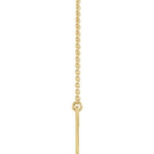 14K Yellow Gold Geometric Pierced Cross 18" Necklace
