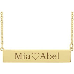 18K Yellow Gold Vermeil Be PoshÂ® Engravable Bar 19 1/2" Necklace