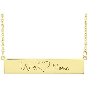18K Yellow Gold Vermeil Be PoshÂ® Engravable Bar 17 1/2" Necklace