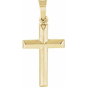 14K Yellow Gold 17x12 mm Cross Pendant