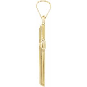 14K Yellow Gold 17x12 mm Cross Pendant
