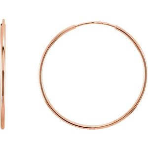 14K Rose Gold Endless Tube 24 mm Hoop Earring
