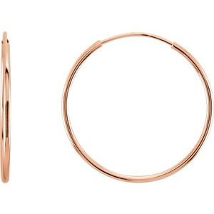14K Rose Gold Endless Tube 20 mm Hoop Earring