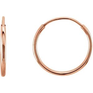 14K Rose Gold Endless Tube 12 mm Hoop Earring