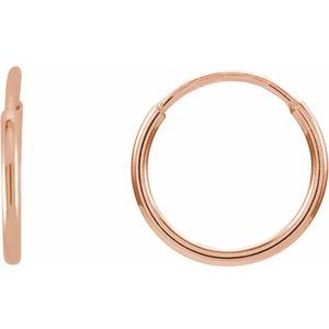 14K Rose Gold Endless Tube 10 mm Hoop Earring