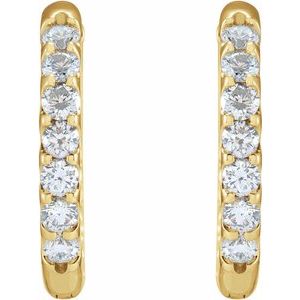 14K Yellow Gold 1 1/8 CTW Natural Diamond Inside-Outside Hinged 18.5 mm Hoop Earrings
