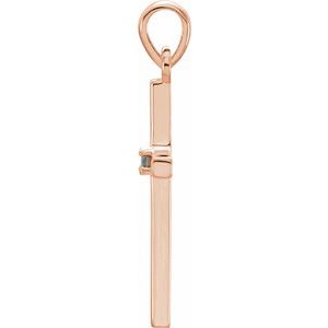14K Rose Gold Natural Alexandrite Cross Pendant