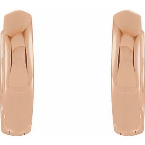 14K Rose Gold 9.5 mm Hinged Hoop Earrings