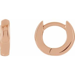 14K Rose Gold 9.5 mm Hinged Hoop Earring