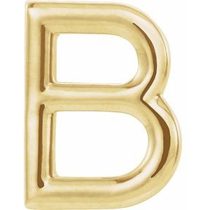 14K Yellow Gold Single Initial B Earring