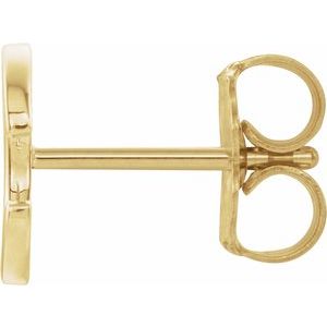 14K Yellow Gold Single Initial C Earring