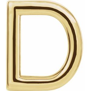 14K Yellow Gold Single Initial D Earring