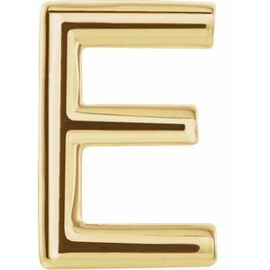 14K Yellow Gold Single Initial E Earring