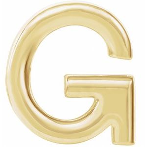 14K Yellow Gold Single Initial G Earring