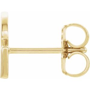 14K Yellow Gold Single Initial G Earring