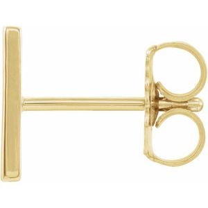 14K Yellow Gold Single Initial H Earring