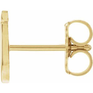 14K Yellow Gold Single Initial J Earring