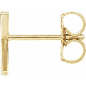 14K Yellow Gold Single Initial K Earring