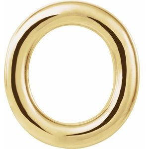 14K Yellow Gold Single Initial O Earring