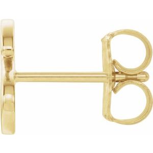 14K Yellow Gold Single Initial S Earring