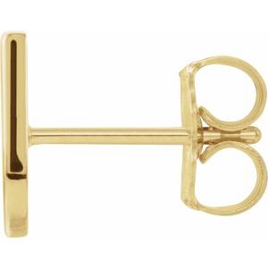 14K Yellow Gold Single Initial U Earring