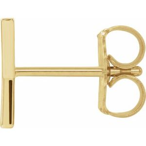 14K Yellow Gold Single Initial Y Earring