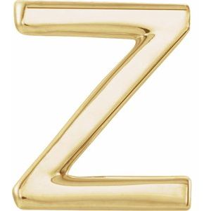 14K Yellow Gold Single Initial Z Earring