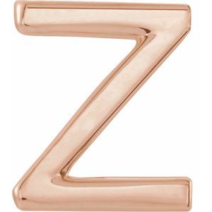 14K Rose Gold Single Initial Z Earring