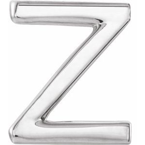 Platinum Single Initial Z Earring