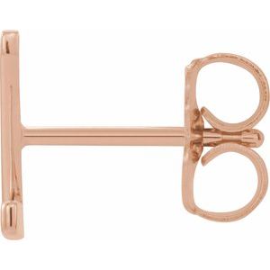 14K Rose Gold Single Initial Z Earring