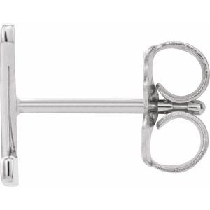 14K White Gold Single Initial Z Earring