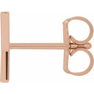 14K Rose Gold Single Initial Y Earring