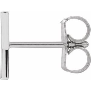 14K White Gold Single Initial Y Earring