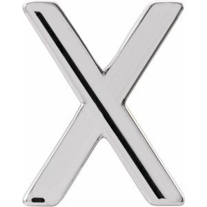 Sterling Silver Single Initial X Earring