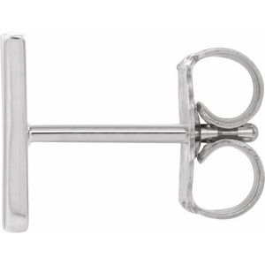 Platinum Single Initial W Earring