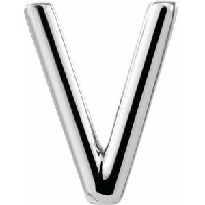 Sterling Silver Single Initial V Earring